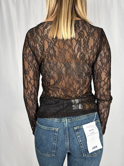 Maglia Pizzo Marrone Armonia