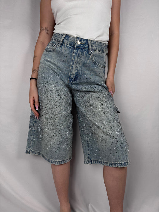 Bermuda Jeans Strass Armonia