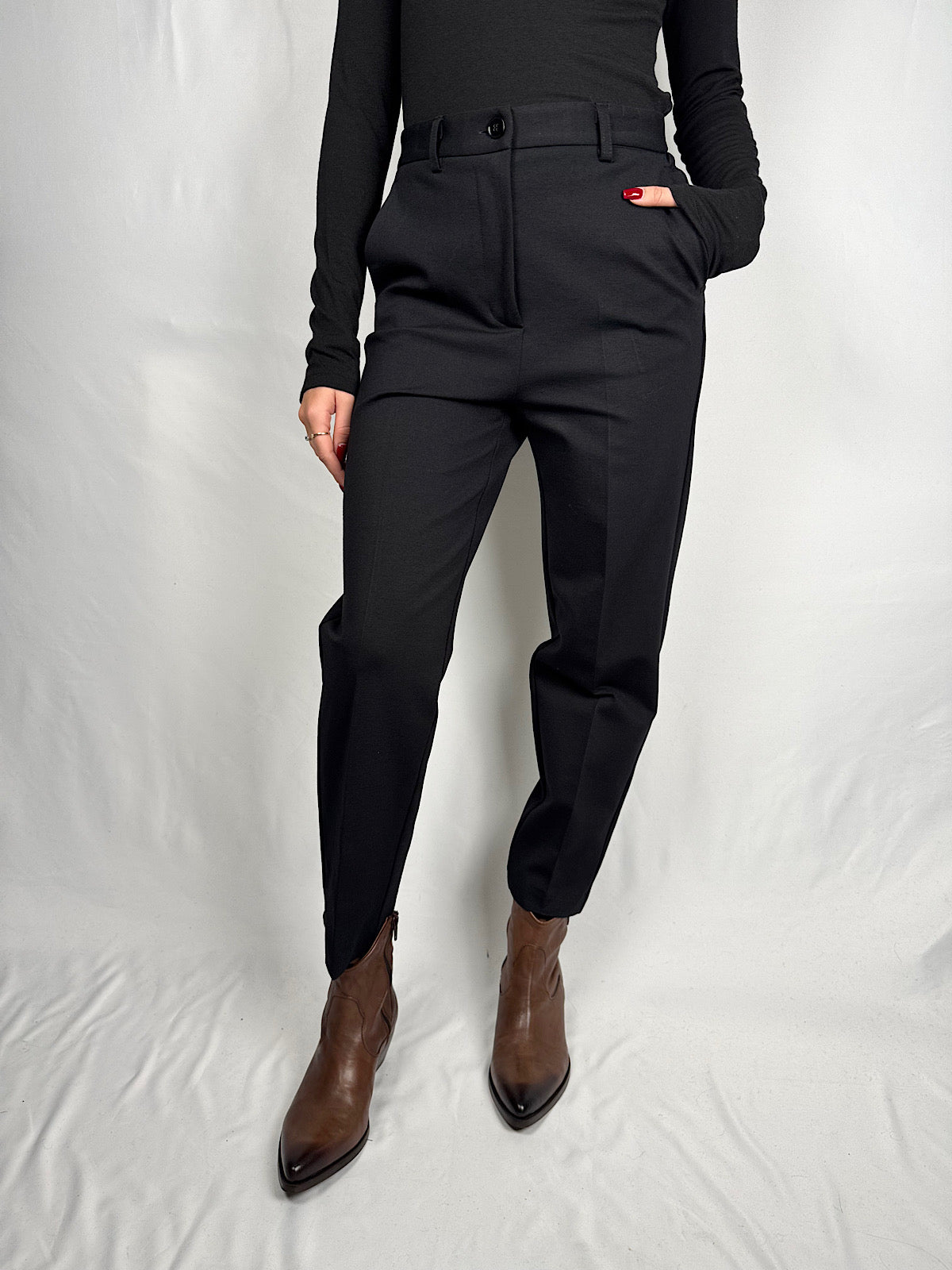 Pantalone Punto Milano Nero Vicolo