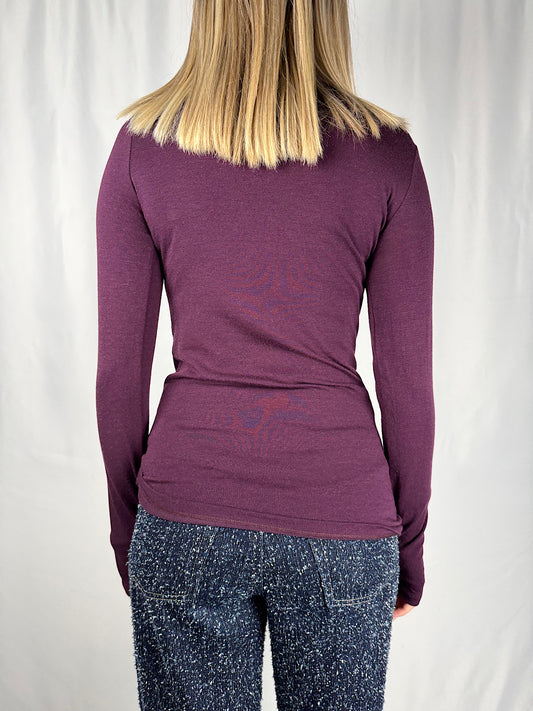 Maglia Manica Lunga a Collo Alto Bordeaux Vicolo