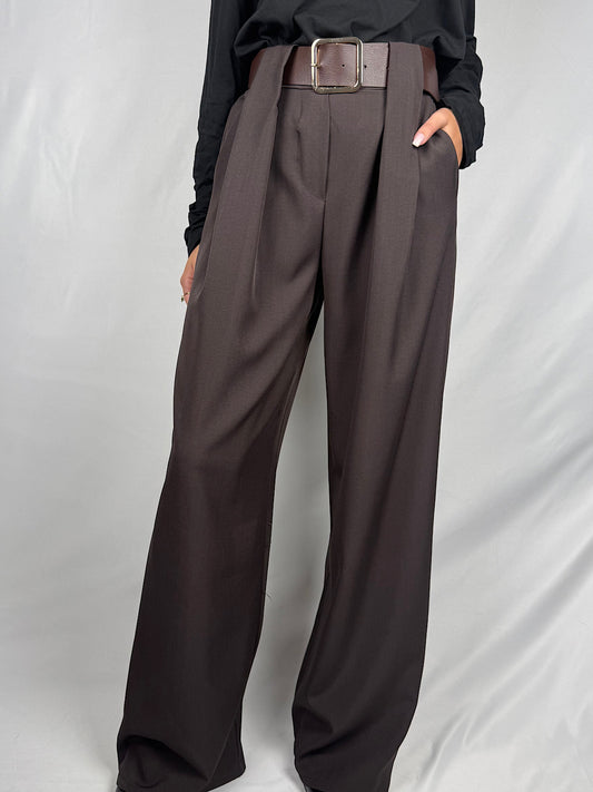 Pantalone Ampio con Cintura Armonia Cioccolato