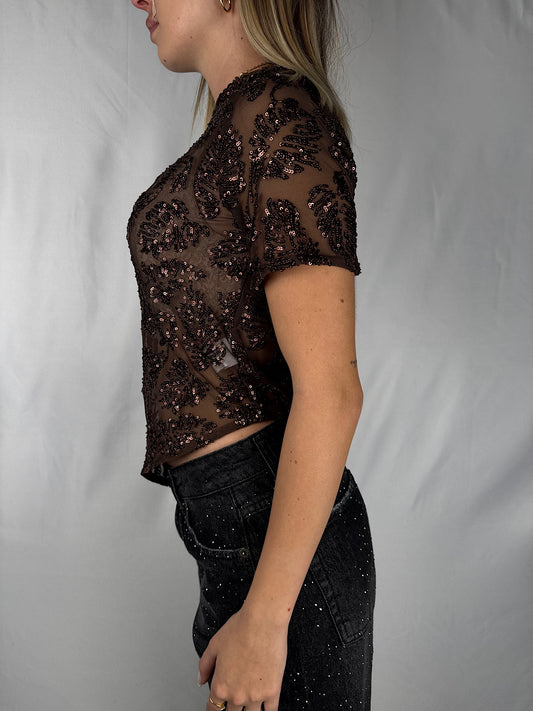 Maglia Asimmetrica Pailletes Moro Tensione-In