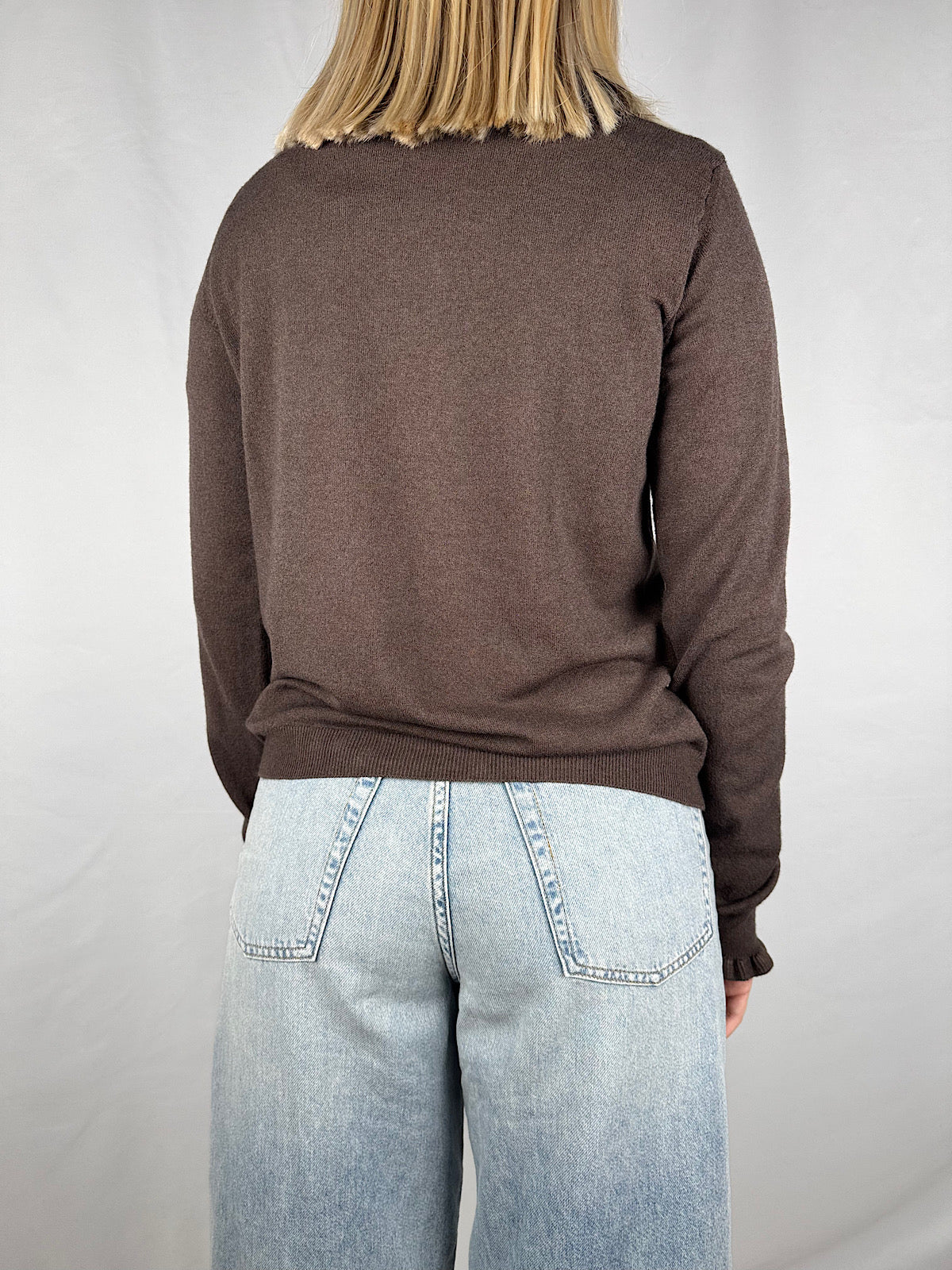 Maglia con Maniche Lunghe e Bordo Plissettato Moro Dixie