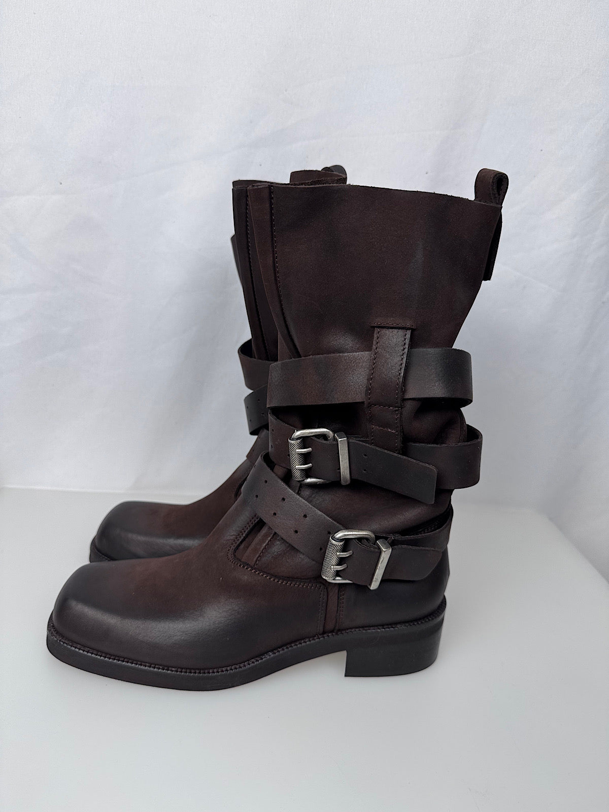 Stivali Biker Nabuk Divine Follie Testa Di Moro