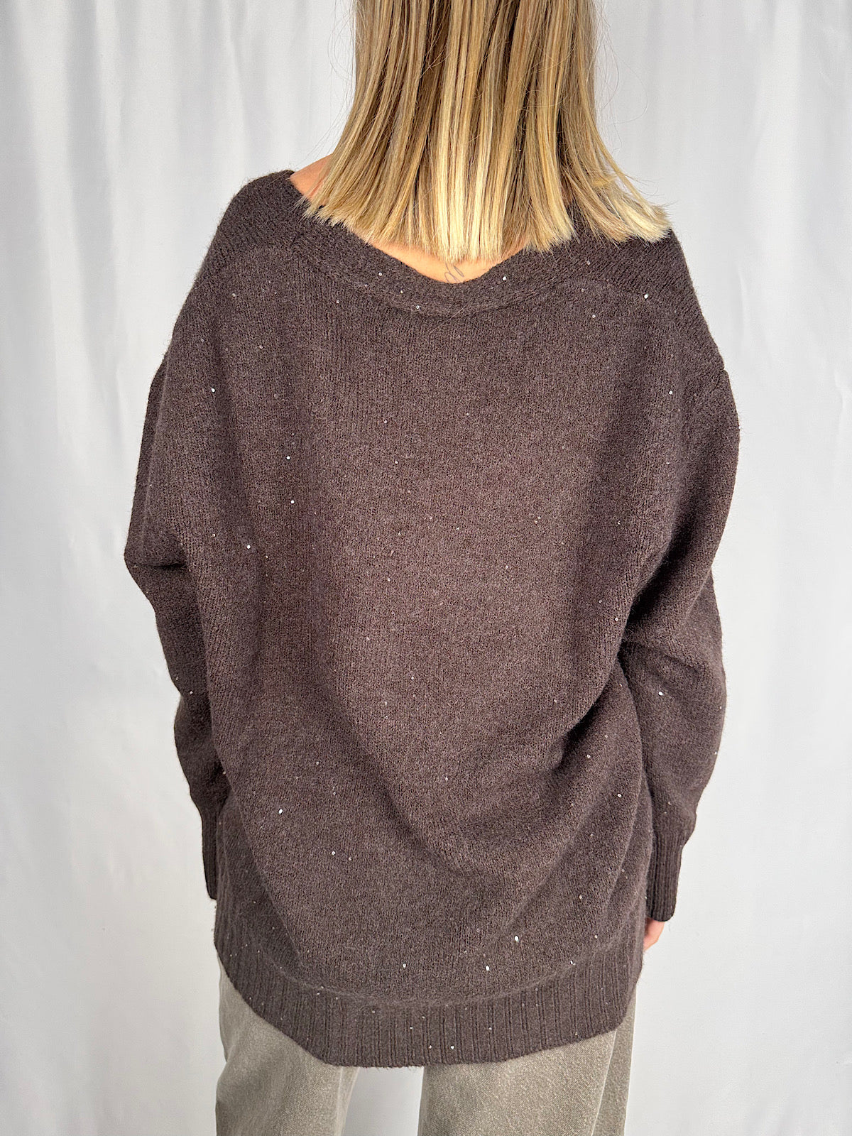 Cardigan con Pailletes Caffè SusyMix