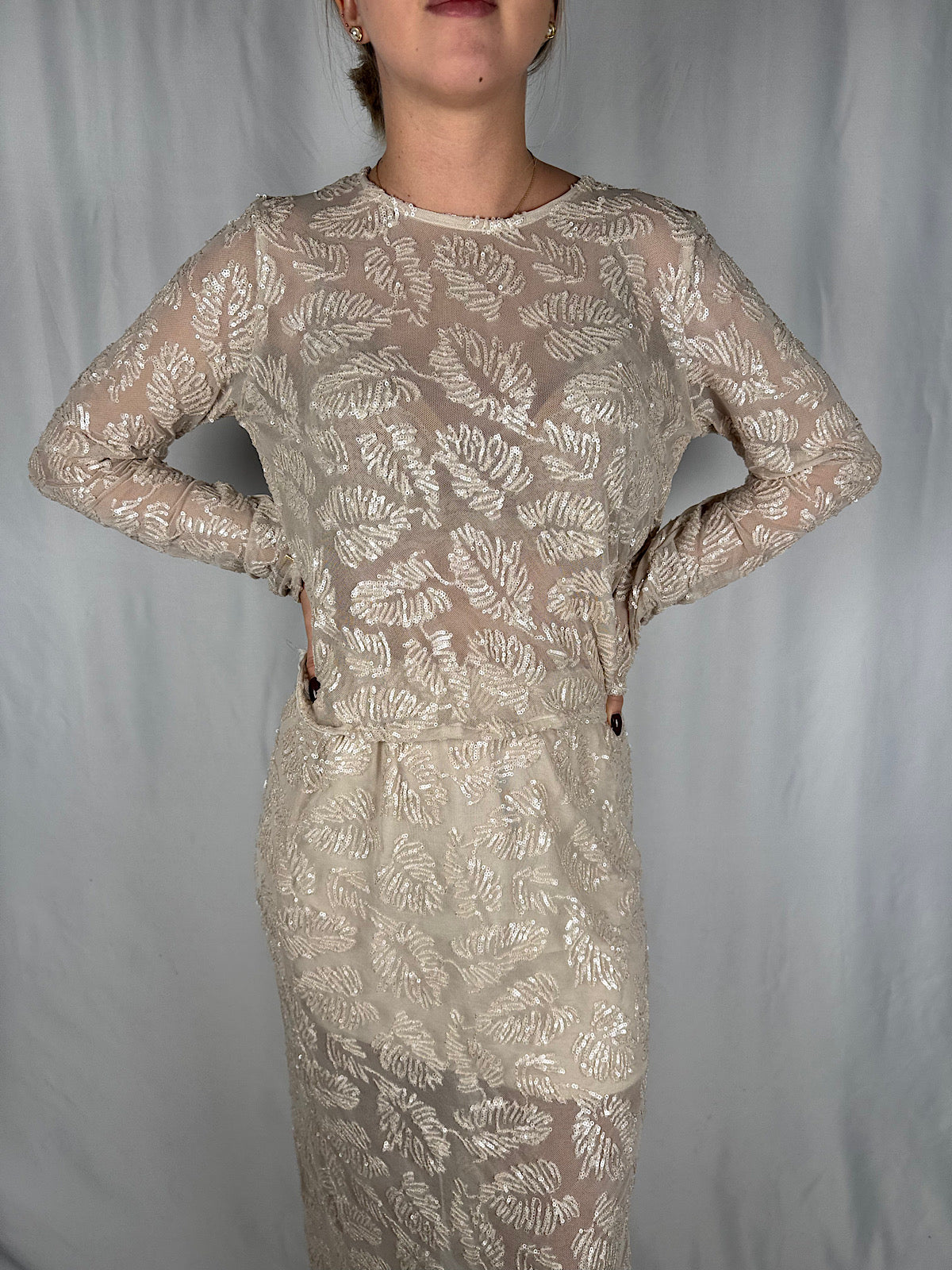 Maglia con Pailletes Panna Tensione-In