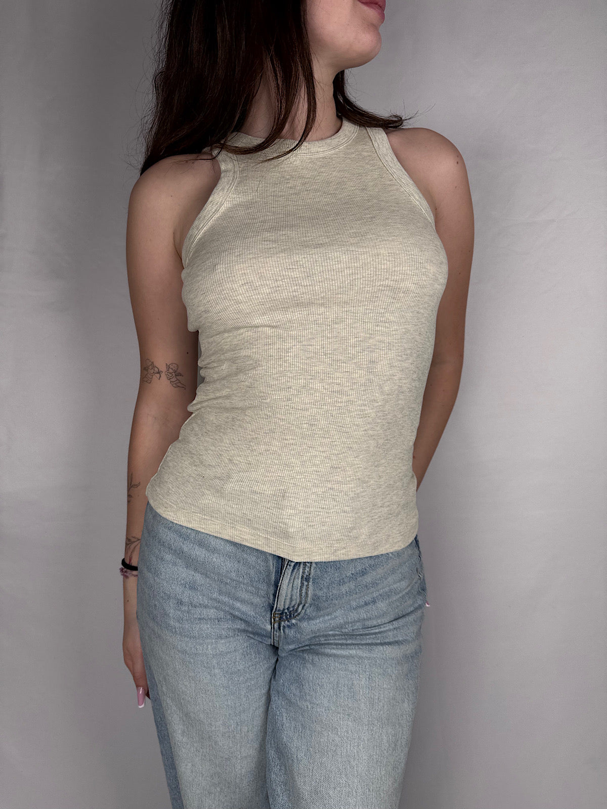 Canotta Vogatore JJXX A Costine Beige