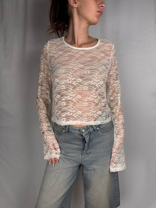 Maglia Pizzo Armonia Burro