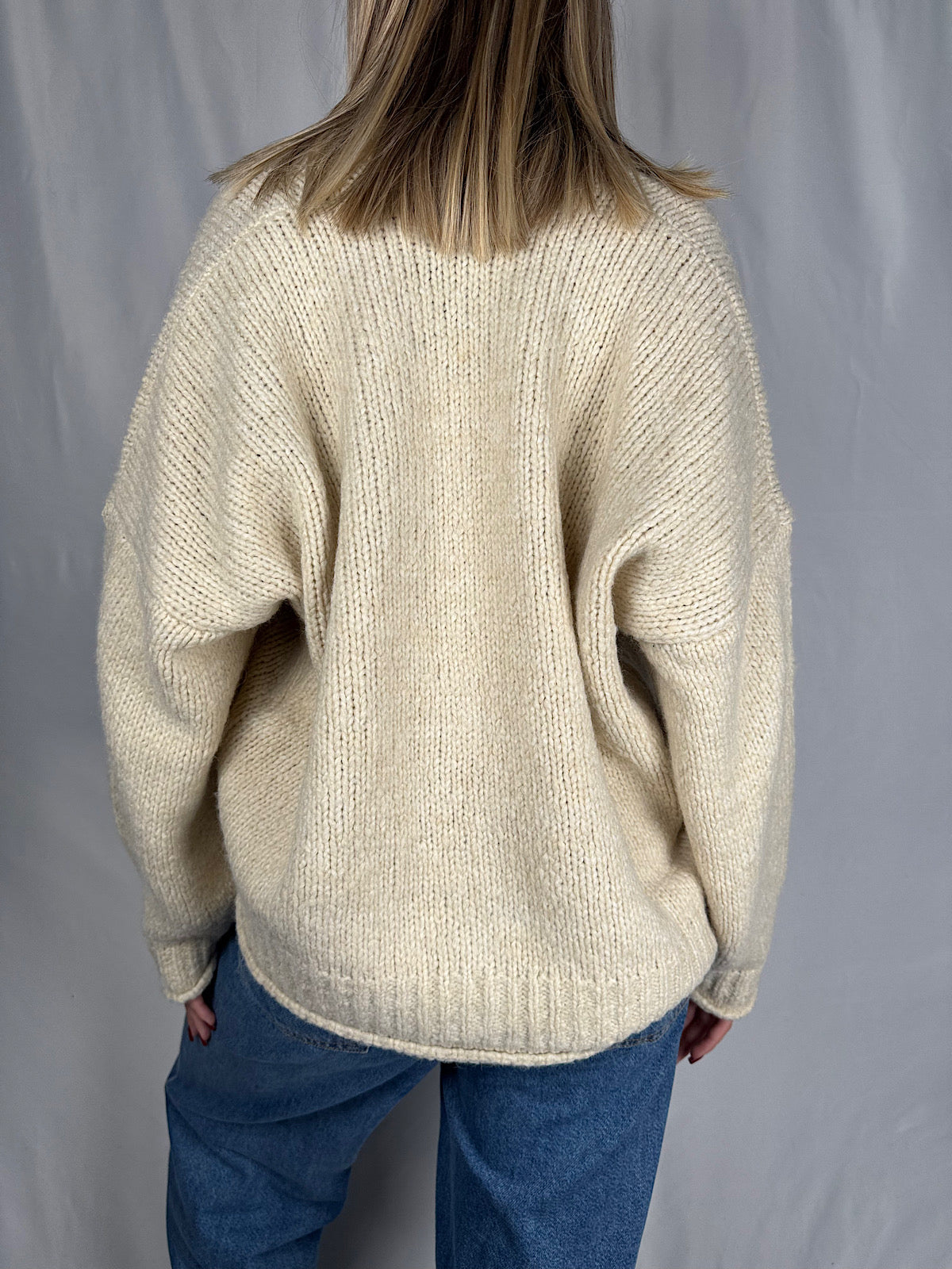 Maxi Cardigan con Bottoni Beige Vicolo