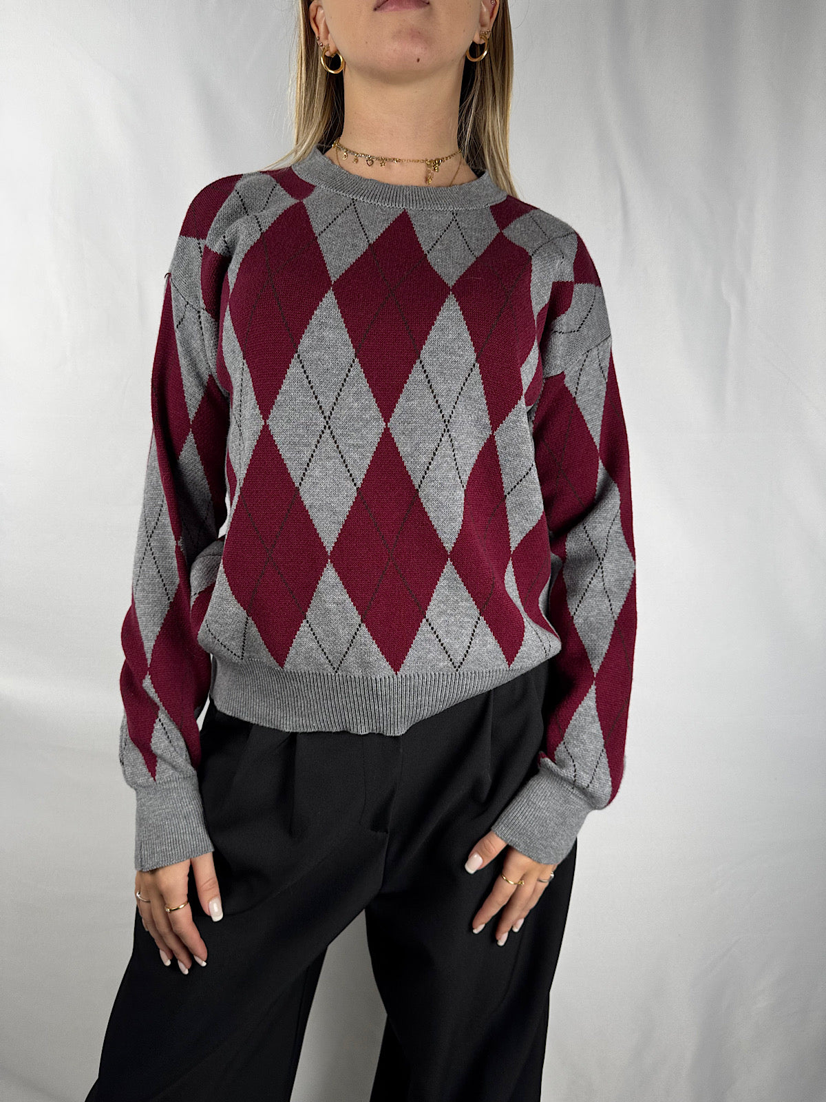 Maglia Rombi Grigio/Bordeaux Armonia