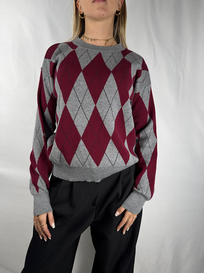 Maglia Rombi Grigio/Bordeaux Armonia