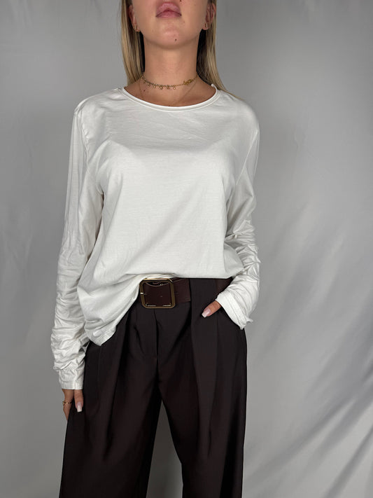 T-Shirt a Manicha Lunga Armonia Bianca