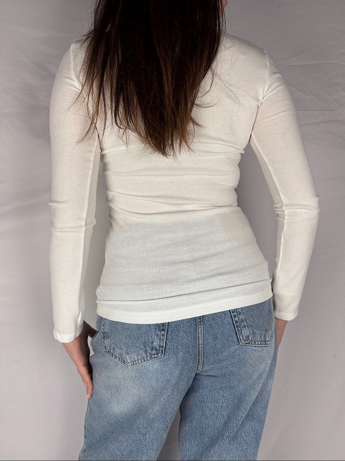 T-shirt Serafino a Costine Vicolo Naturale