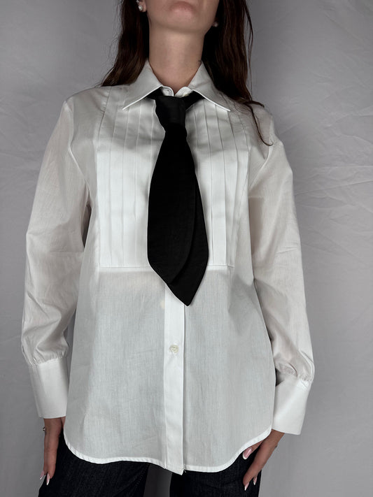 Camicia Plastron con Lavalliere Vicolo Bianco