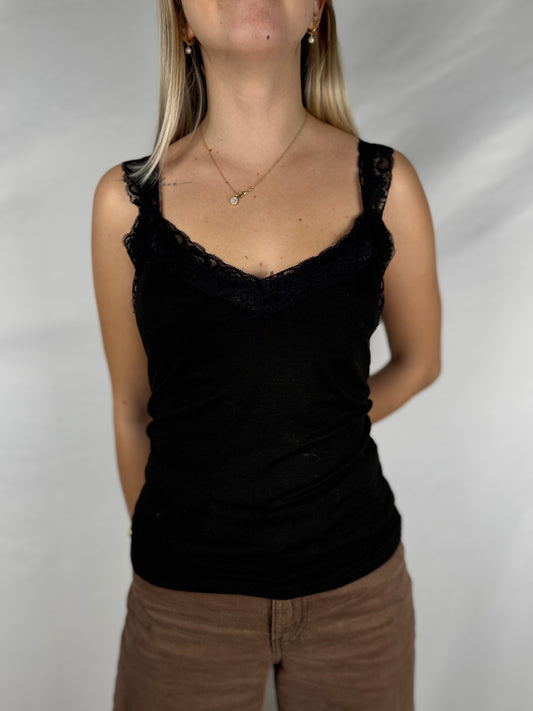 Canotta Pizzo Nero Susy Mix