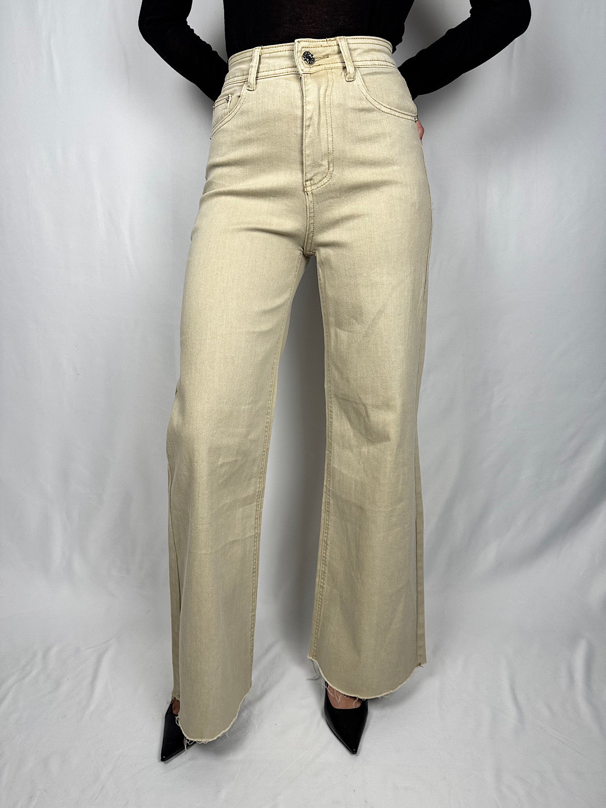 Jeans Sfrangiato Burro Armonia