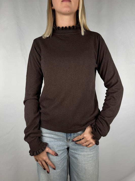 Maglia con Maniche Lunghe e Bordo Plissettato Moro Dixie