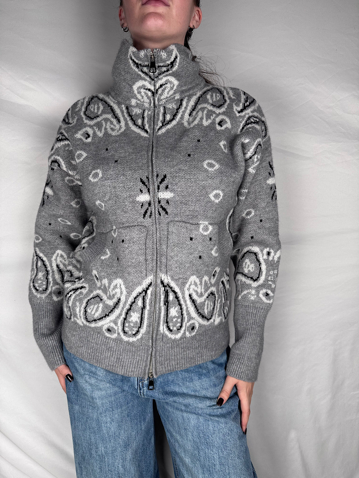 Cardigan in Maglia Armonia Grigio