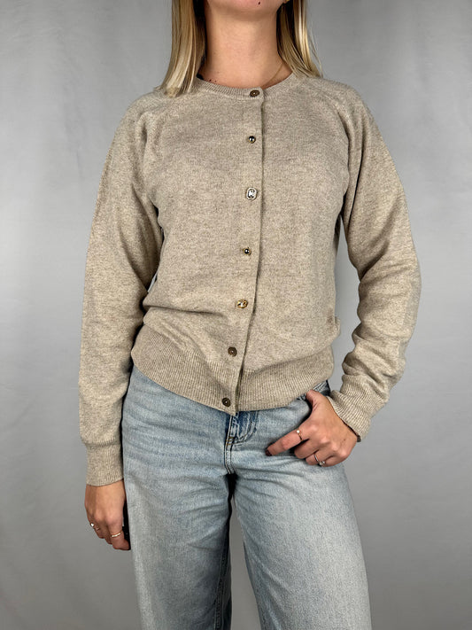 Cardigan Bottoni Gioiello Beige Vicolo