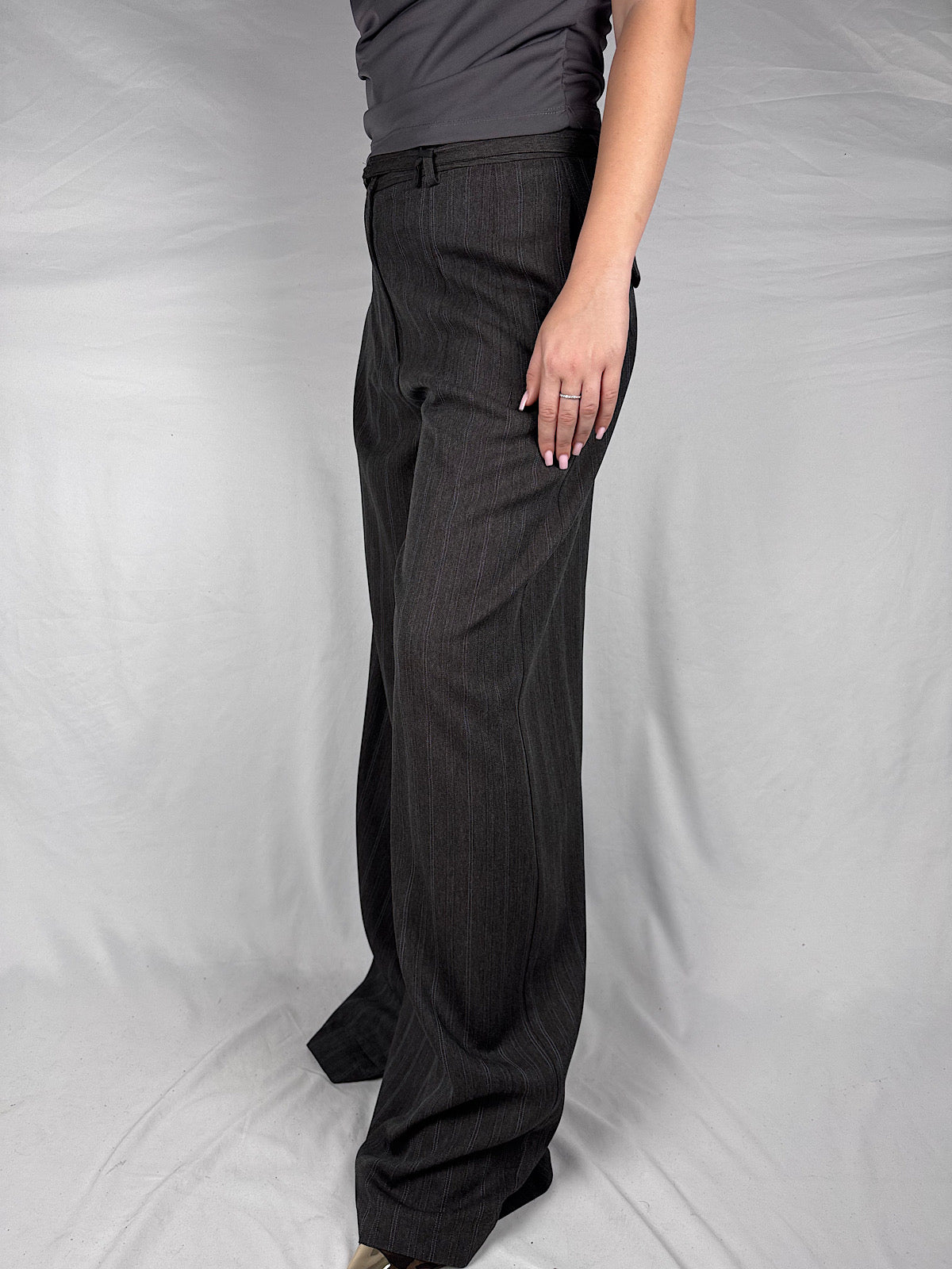 Pantalone Palazzo con Pinces  vicolo Antracite