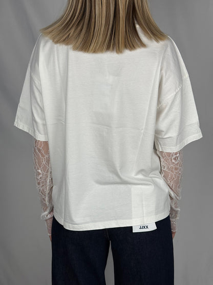 T-shirt con Maniche in Pizzo SusyMix Bianca