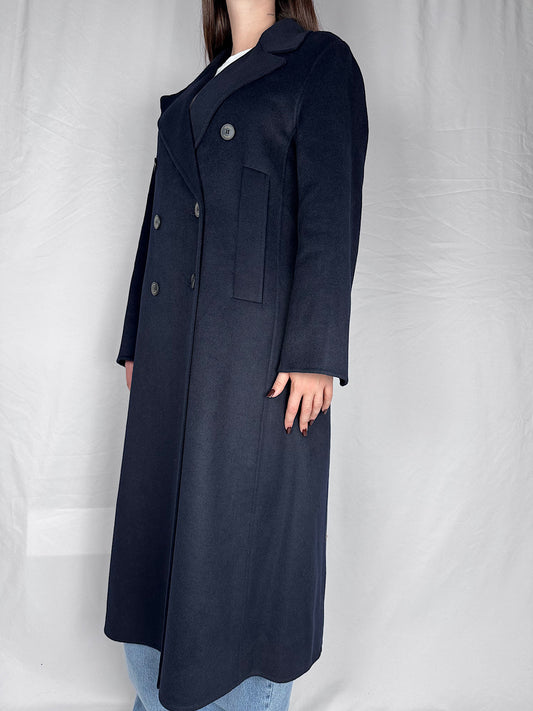 Cappotto Lungo Doppiopetto Vicolo Blu