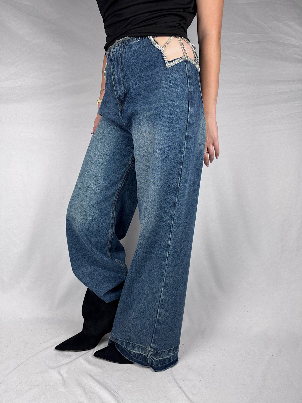 Jeans Dettaglio Gioiello  Farfalla Armonia