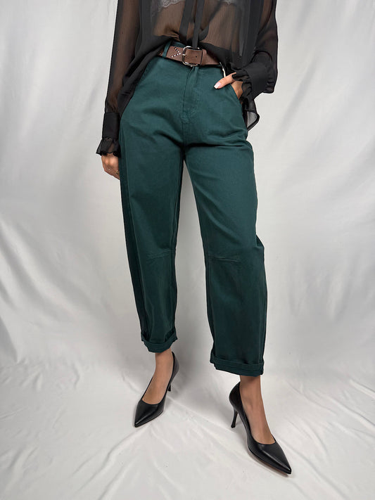 Pantalone con Cintura Tensione-In Verde
