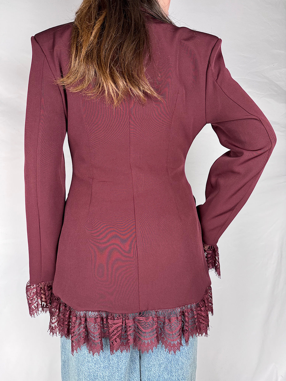 Giacca Pizzo Armonia Bordeaux