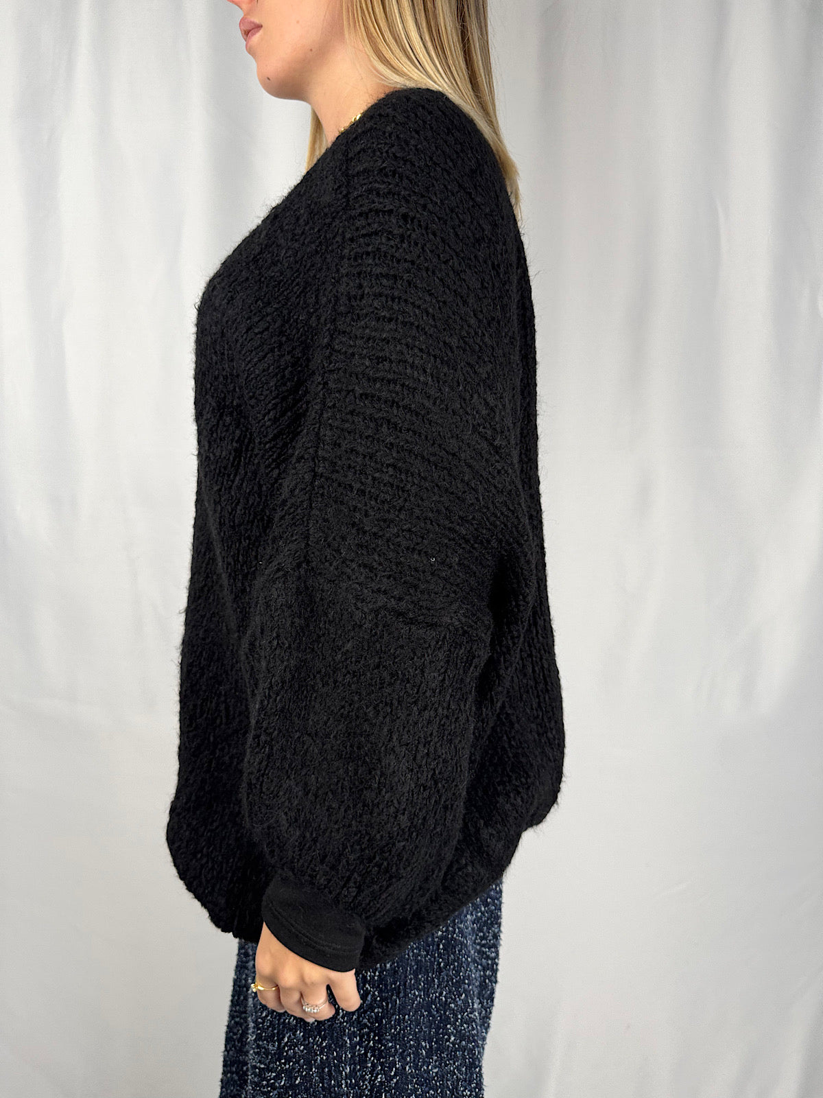 Cardigan Aperto Nero Armonia