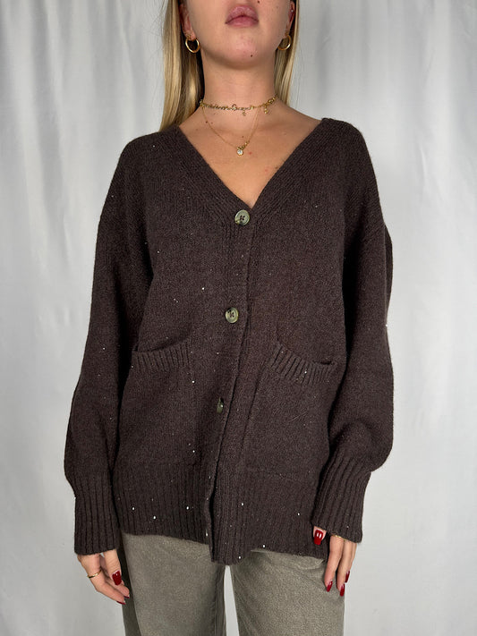 Cardigan con Pailletes Caffè SusyMix