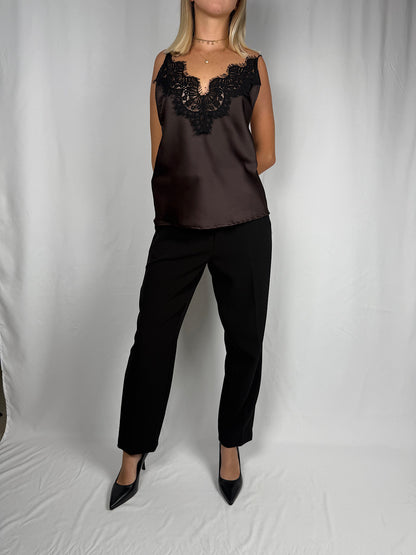 Top Sottoveste Tensione-In Marrone