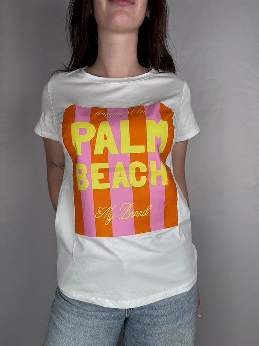 T-Shirt Stampa “Pam Beach” Armonia Bianca