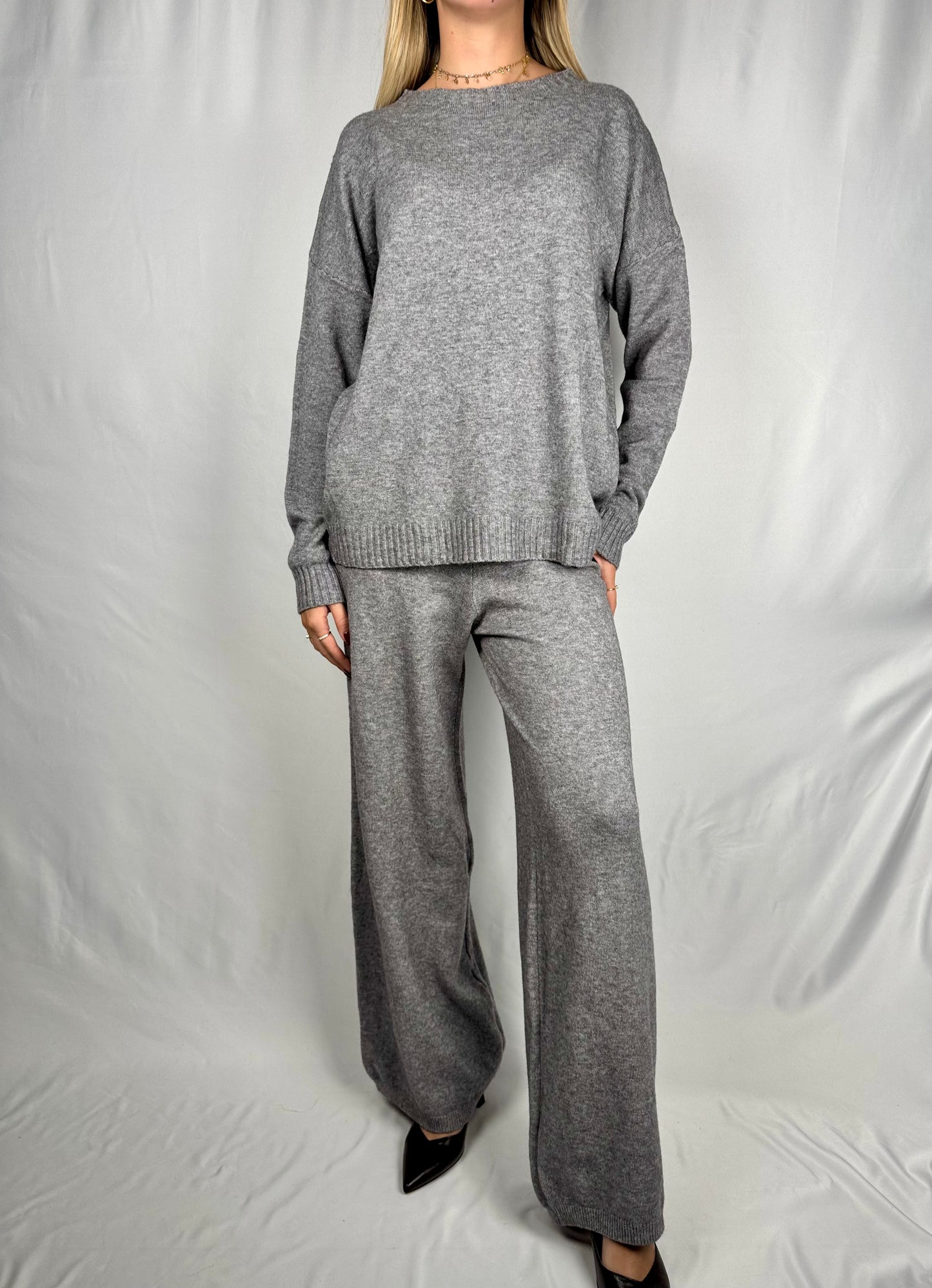 Tuta Maglia e Pantalone Grigio Melange Armonia