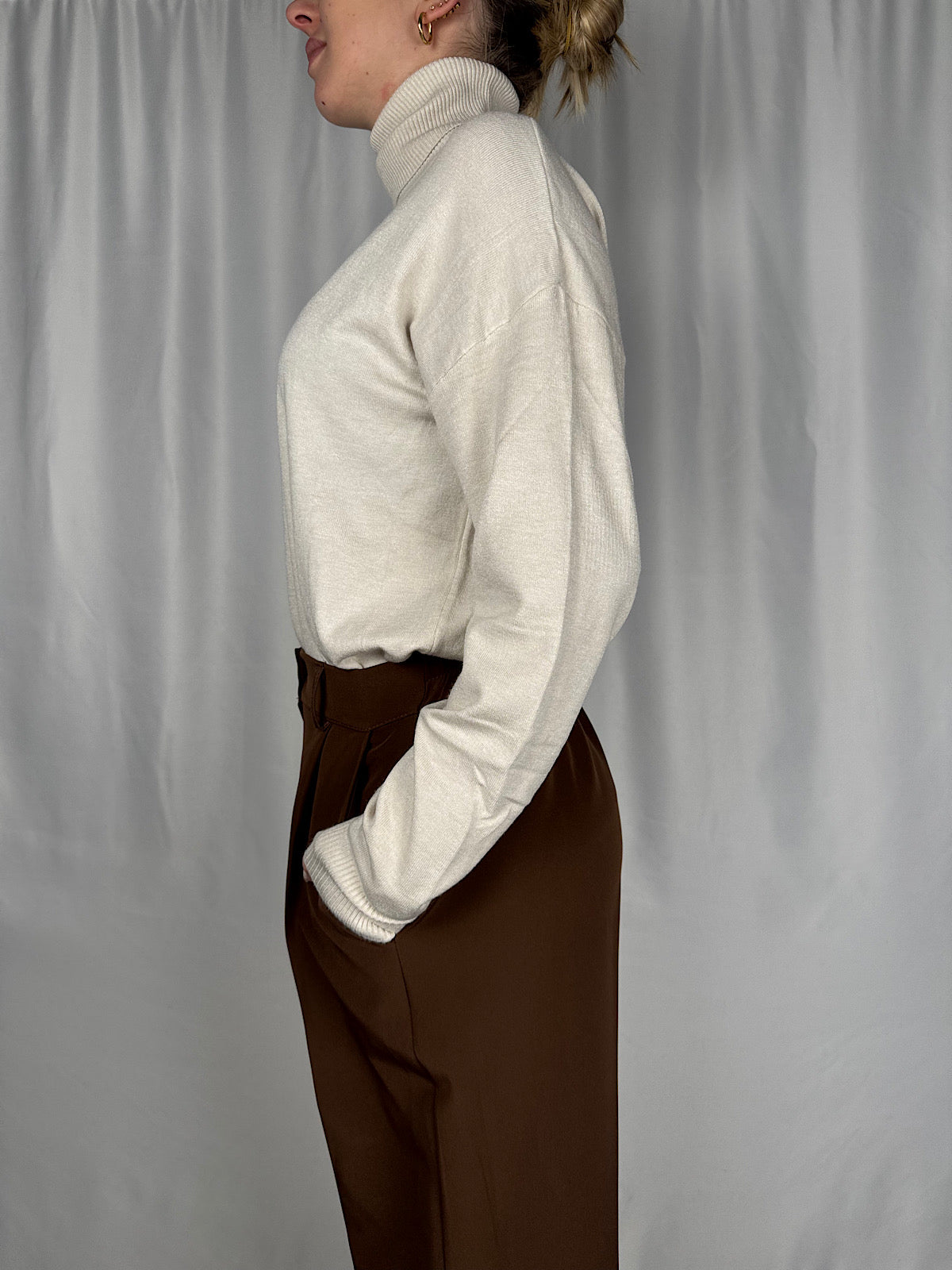 Maglia Dolcevita Basic Panna Armonia