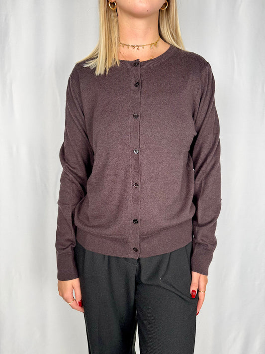 Cardigan Girocollo Cioccolato Vicolo