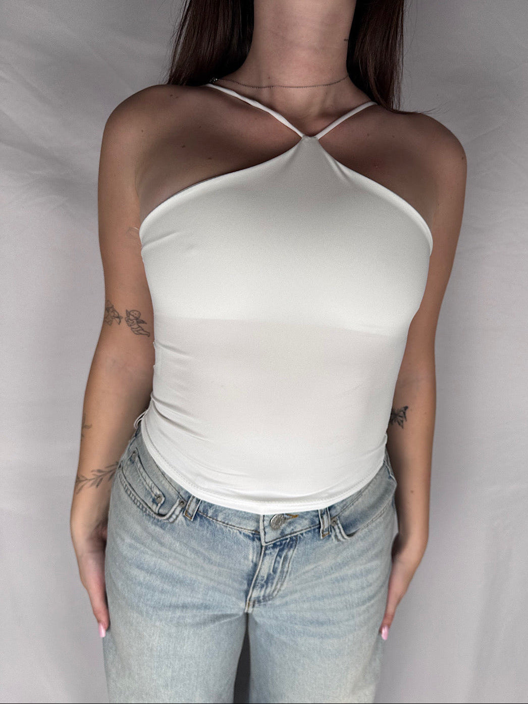 Top Scollo America Armonia Bianco