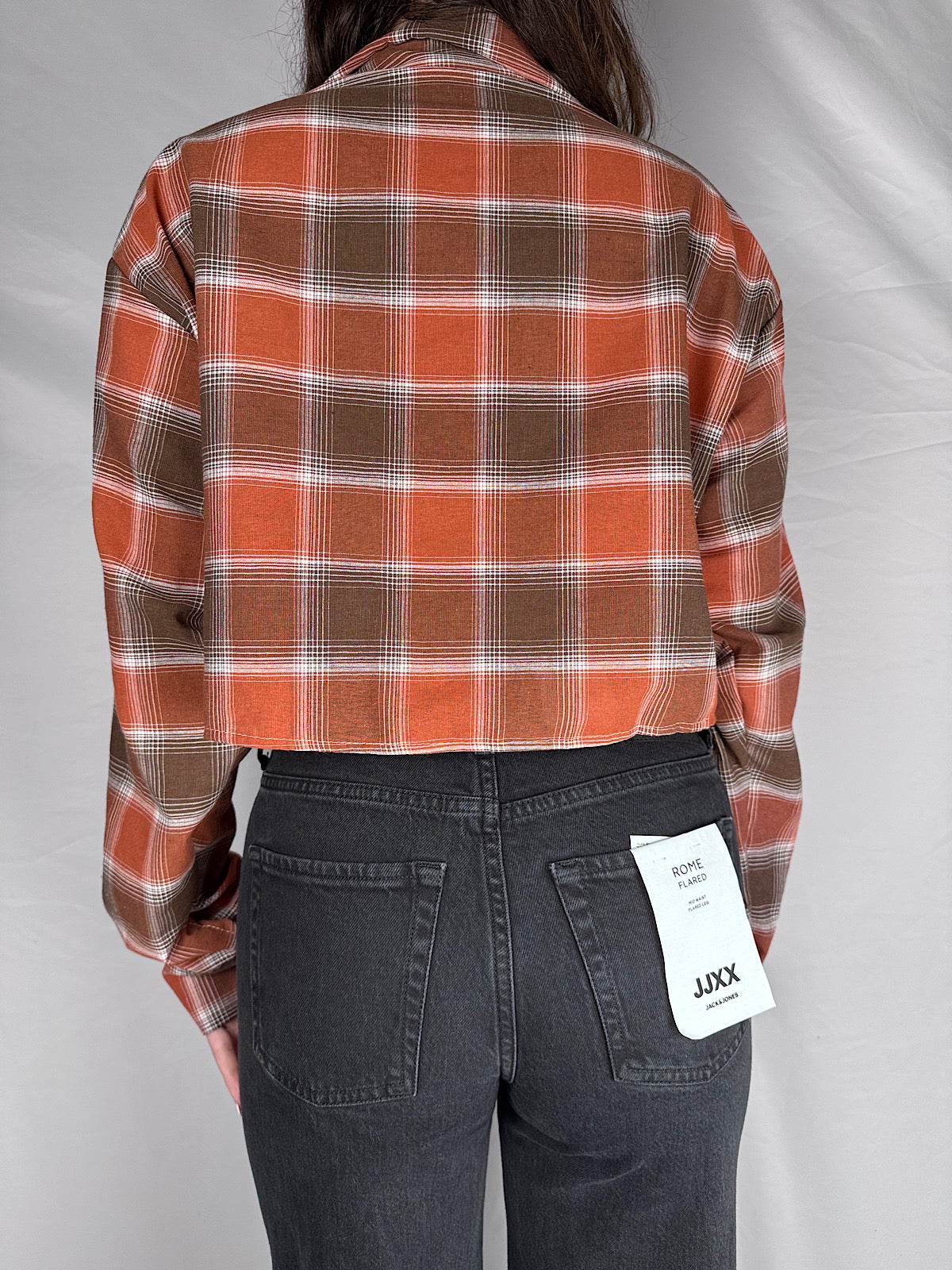 Camicia Quadri Crop Armonia Arancio/Marrone