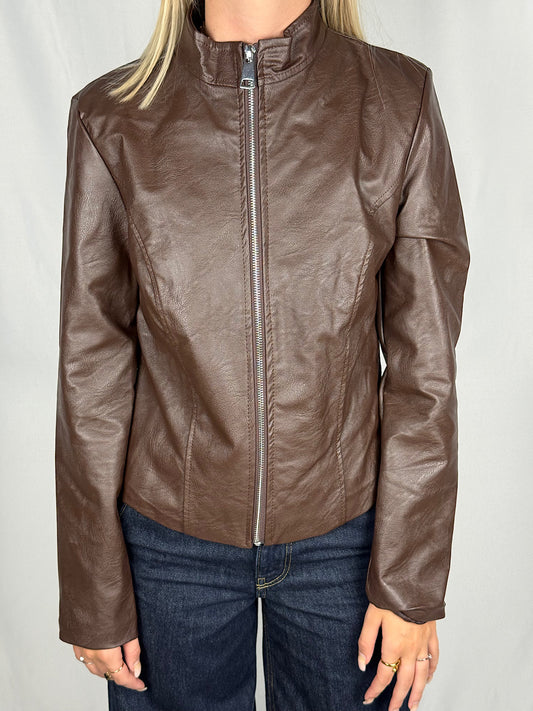 Giacca Slim Eco-Pelle SusyMix Marrone
