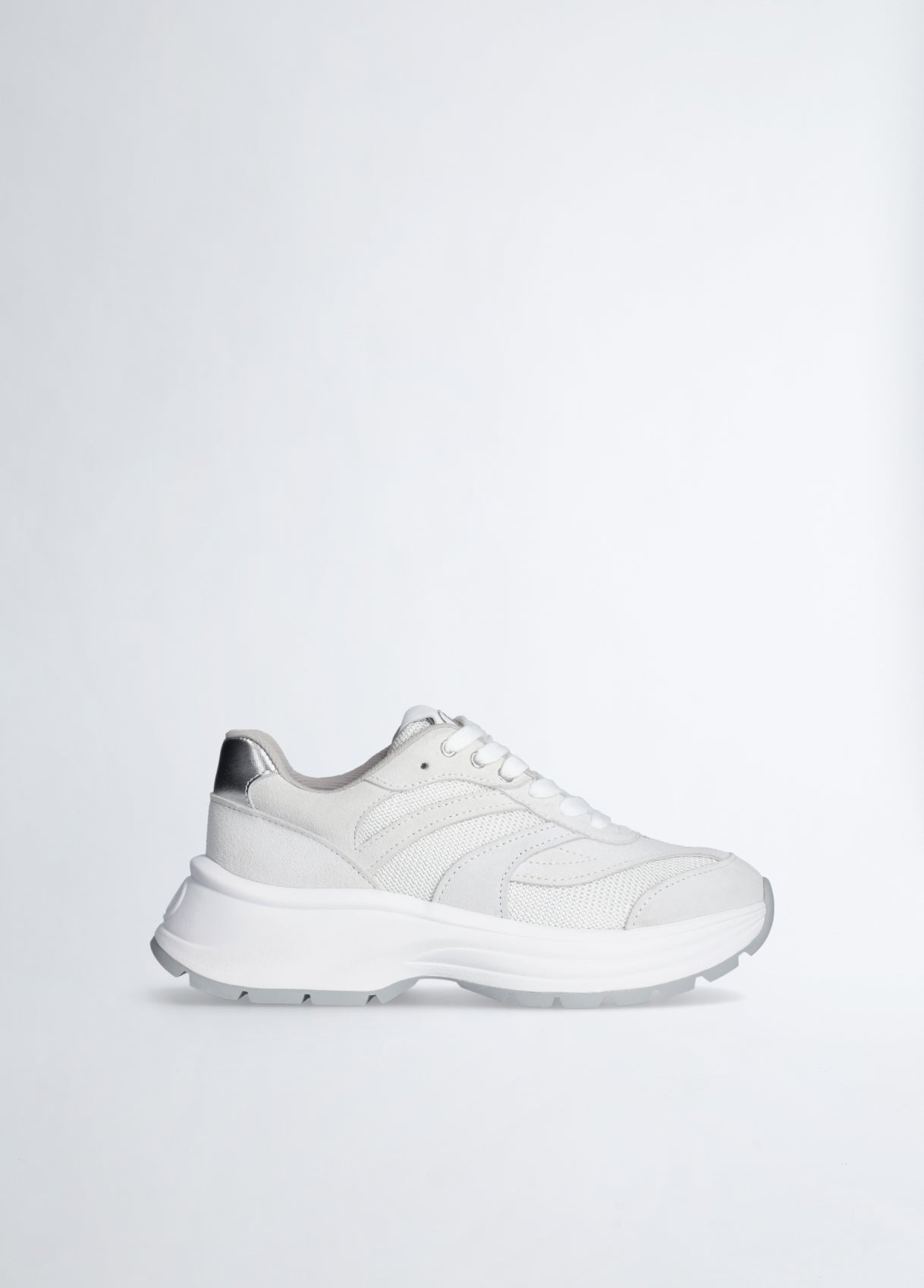 Sneakers In Suede e Brighty Mesh Beige Chiaro/White
