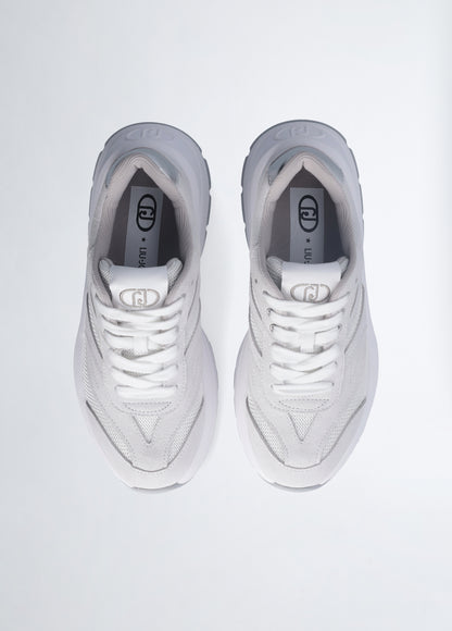 Sneakers In Suede e Brighty Mesh Beige Chiaro/White