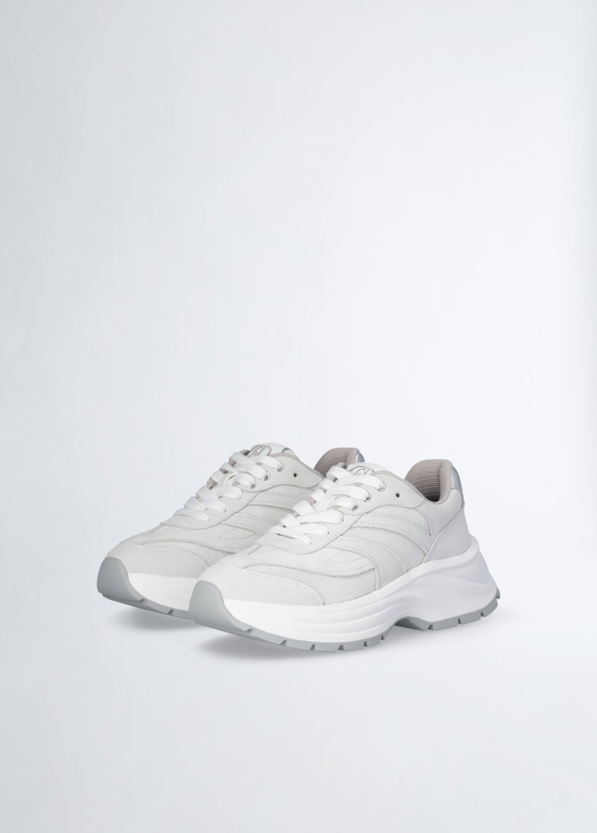 Sneakers In Suede e Brighty Mesh Beige Chiaro/White