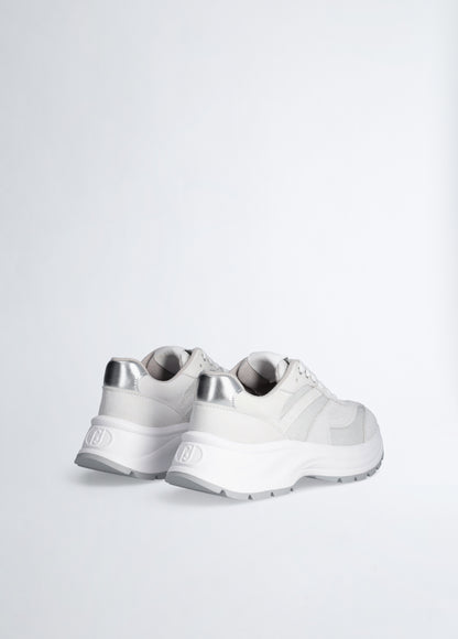 Sneakers In Suede e Brighty Mesh Beige Chiaro/White
