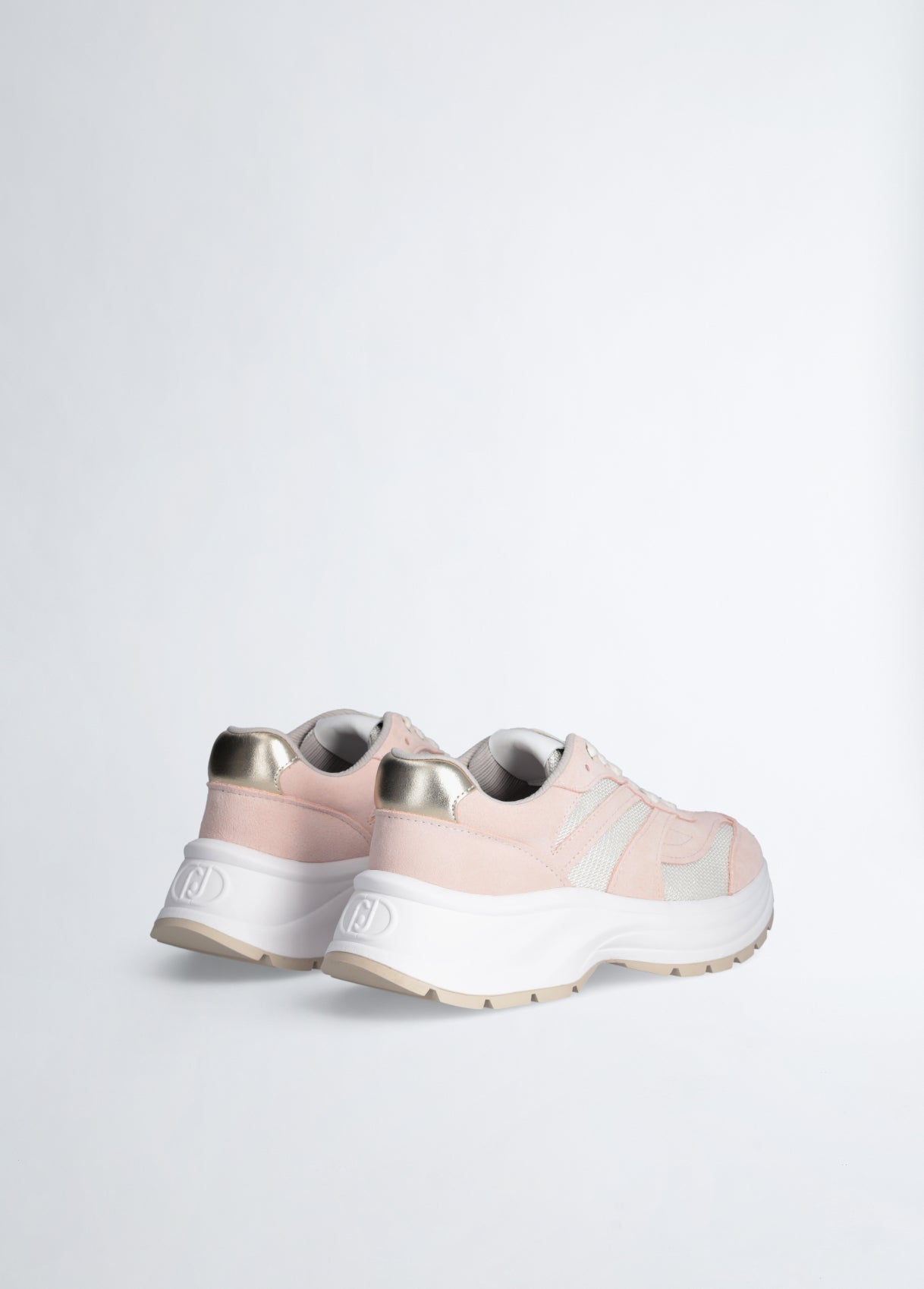 Sneakers In Suede e Brighty Mesh Nude/White