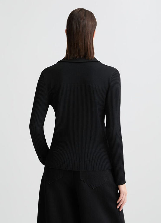 Cardigan Con Zip Nero