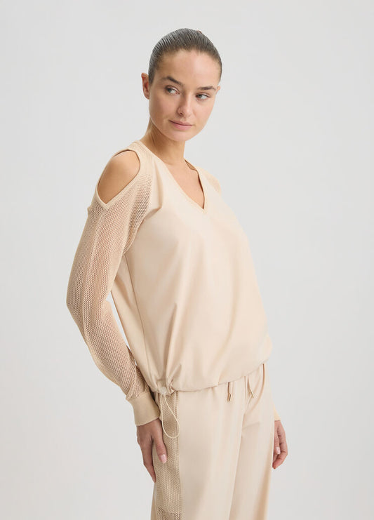 Maglia Beige Con Cut-Out