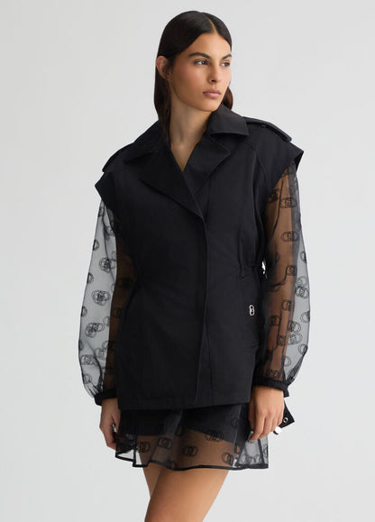 Gilet Smanicato Doppiopetto Nero