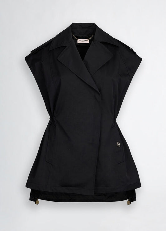 Gilet Smanicato Doppiopetto Nero
