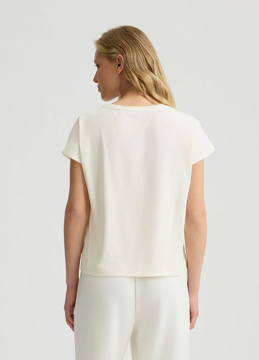 T-Shirt Liu Jo Better In Cotone Panna