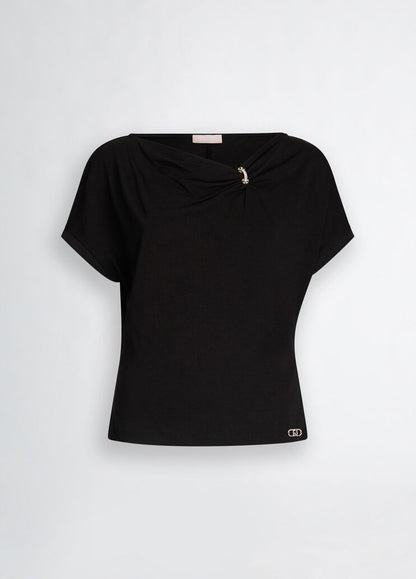 T-Shirt In Jersey Di Cotone Nera